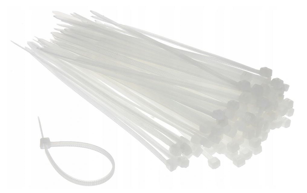 Opaska kablowa 100szt. biała