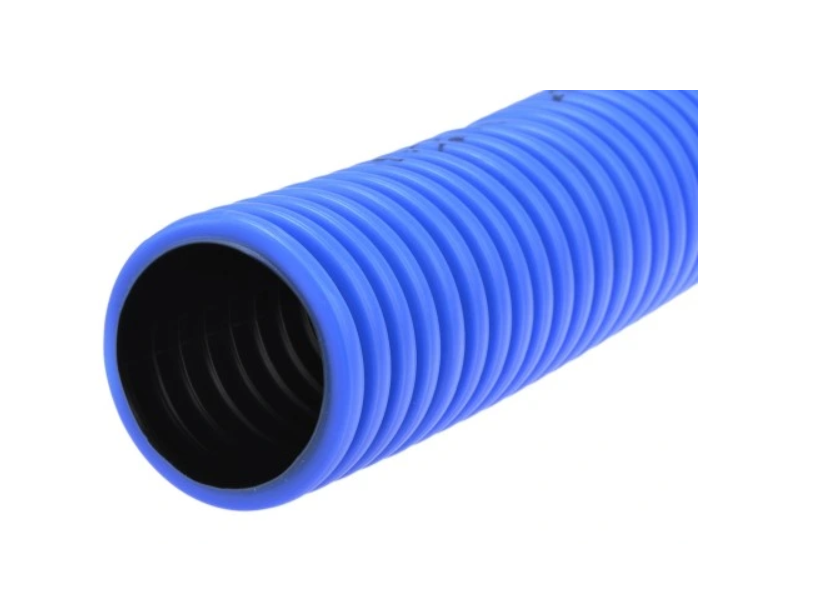 Rura osłonowa karbowana dwuścienna fi40/32mm niebieska krążek 25m