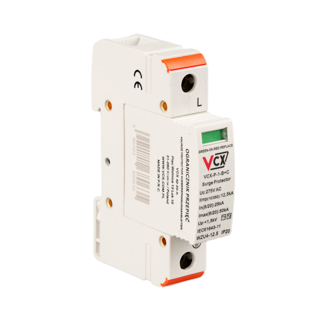 Ogranicznik przepięć AC 1P typ1+2 VCX Pro